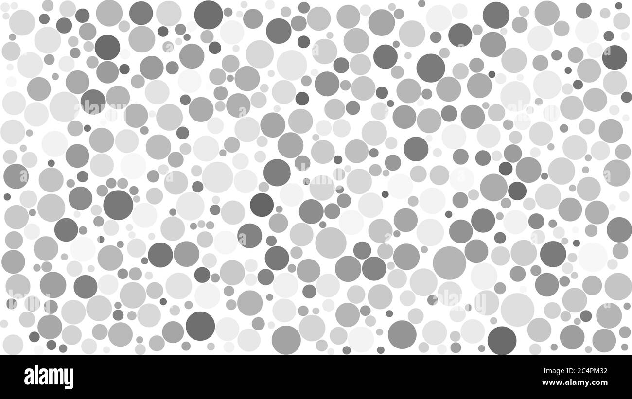 Arrière-plan abstrait de cercles de différentes tailles en nuances de gris sur fond blanc. Illustration de Vecteur
