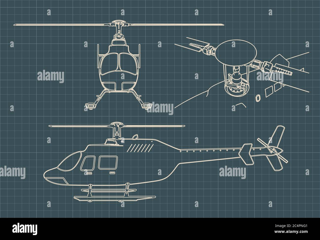 Illustration vectorielle stylisée de dessins d'un hélicoptère civil Illustration de Vecteur