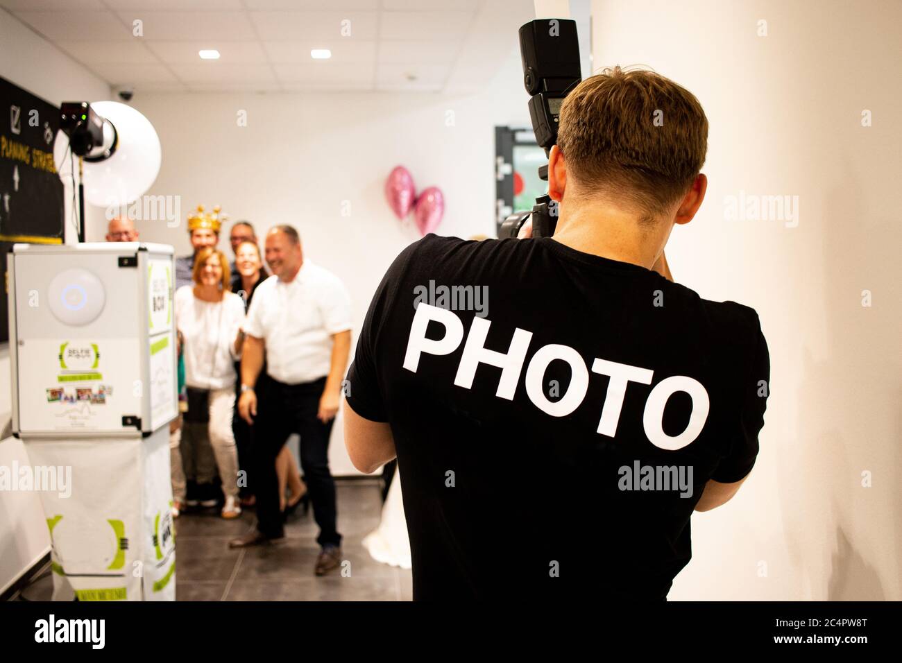 photographe de mariage stand photo fête photos événement Banque D'Images