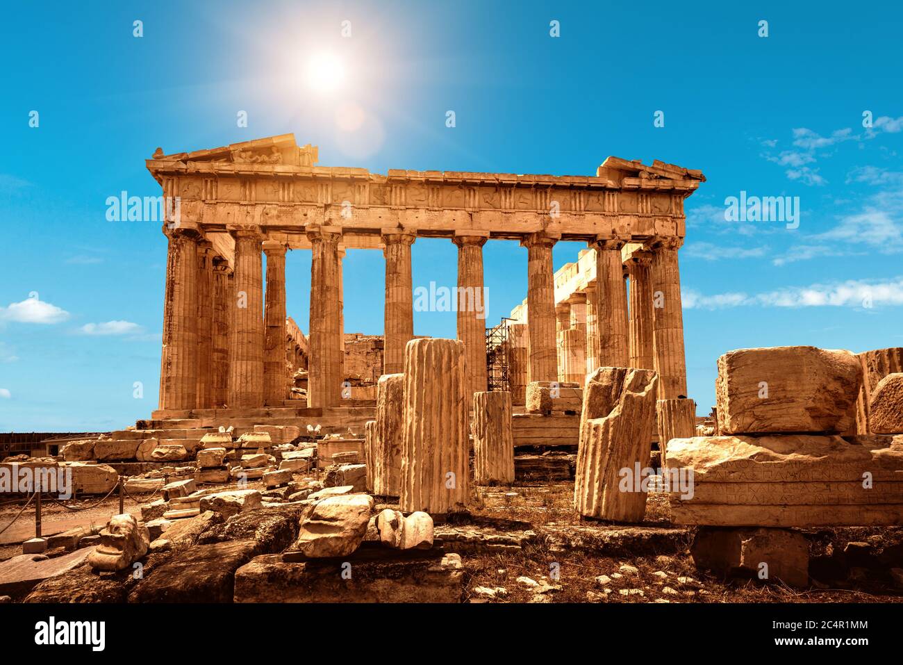 Parthénon sur l'Acropole d'Athènes, Grèce. C'est un point de repère d ...