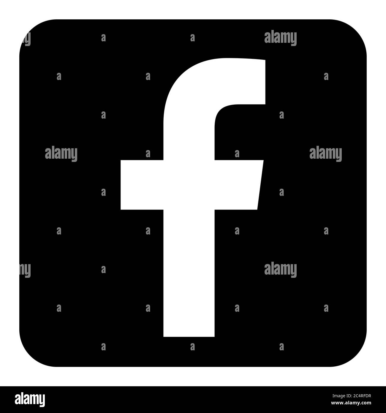 VORONEZH, RUSSIE - 21 NOVEMBRE 2019 : icône de carré de logo Facebook en noir Illustration de Vecteur