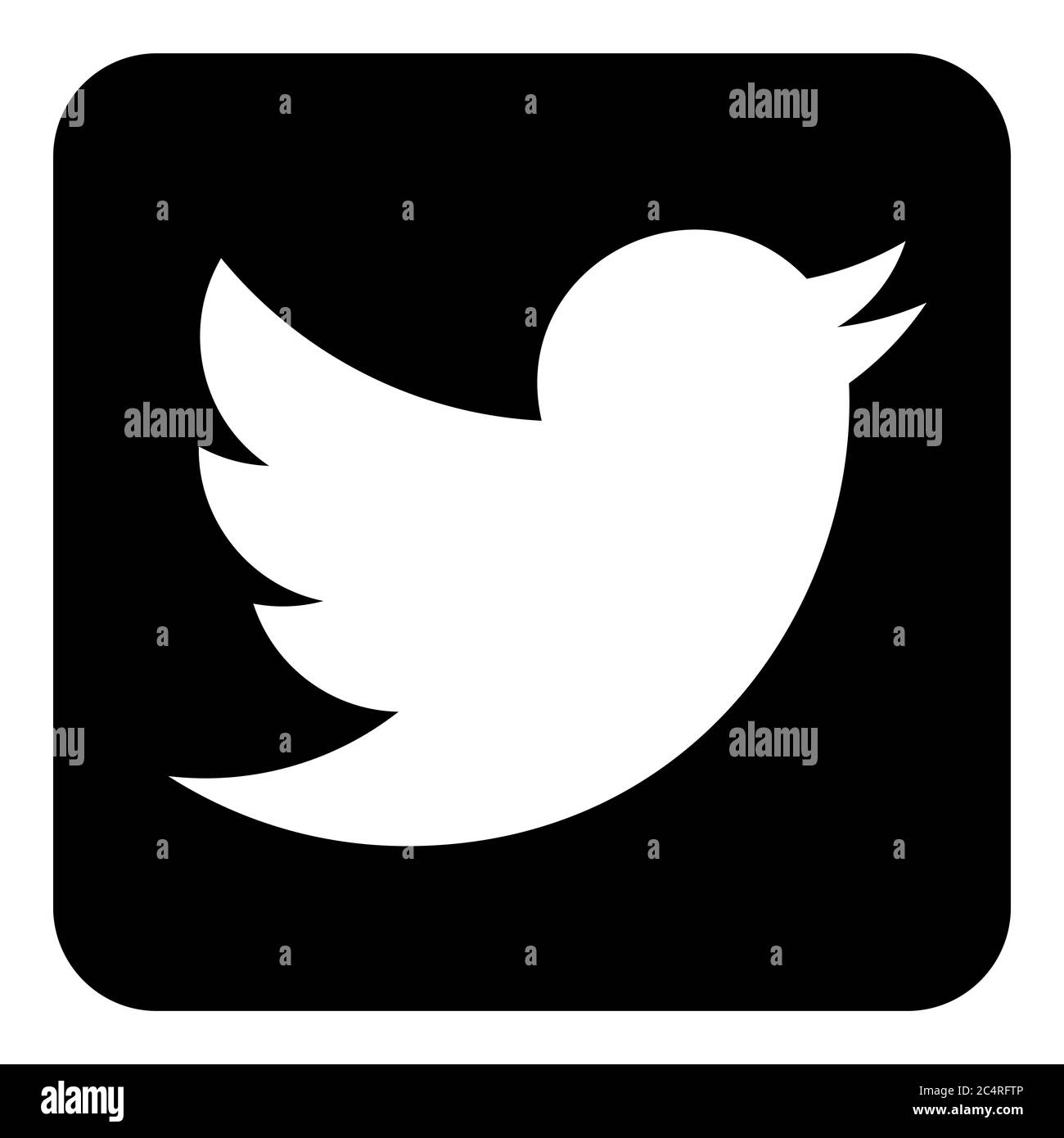 VORONEZH, RUSSIE - 21 NOVEMBRE 2019 : icône carré du logo Twitter en noir Illustration de Vecteur