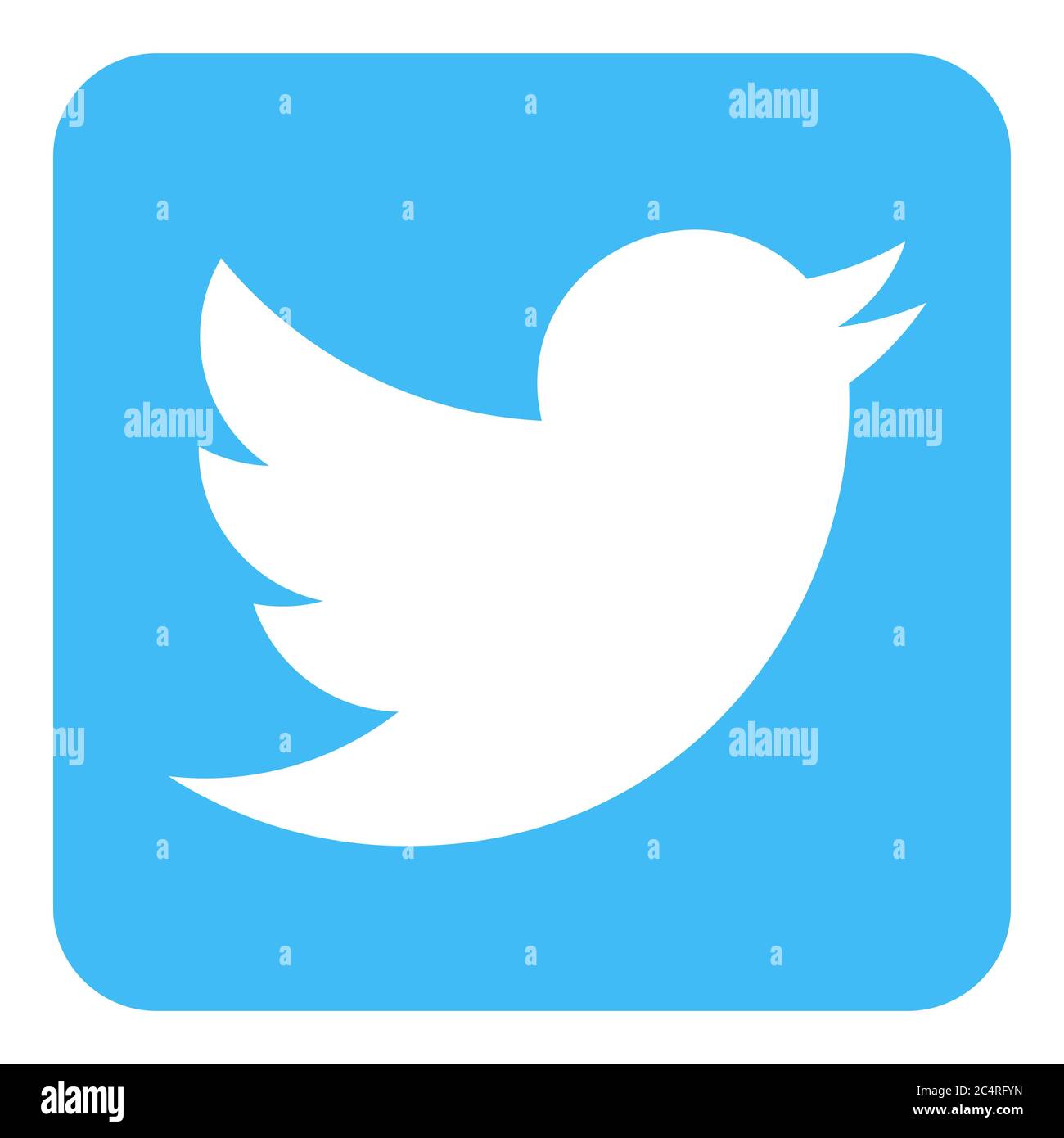 VORONEZH, RUSSIE - 21 NOVEMBRE 2019 : icône carrée du logo Twitter en bleu clair Illustration de Vecteur