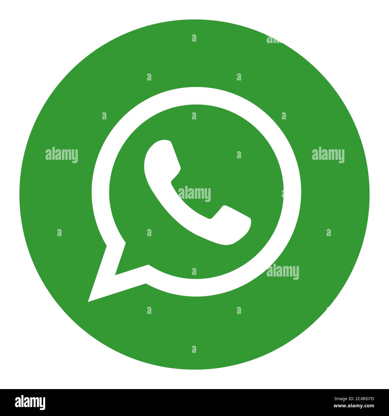 VORONEZH, RUSSIE - 21 NOVEMBRE 2019 : icône ronde du logo WhatsApp en vert Illustration de Vecteur