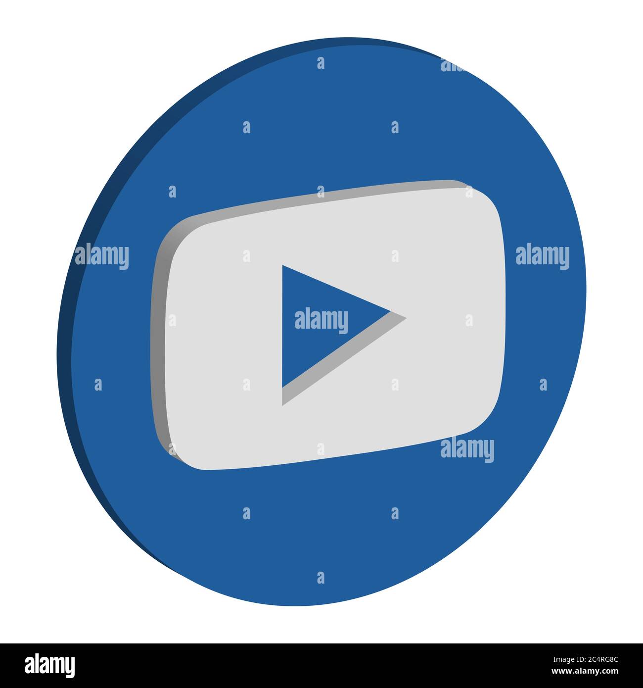 VORONEZH, RUSSIE - 21 NOVEMBRE 2019 : icône ronde isométrique du logo YouTube en bleu Illustration de Vecteur