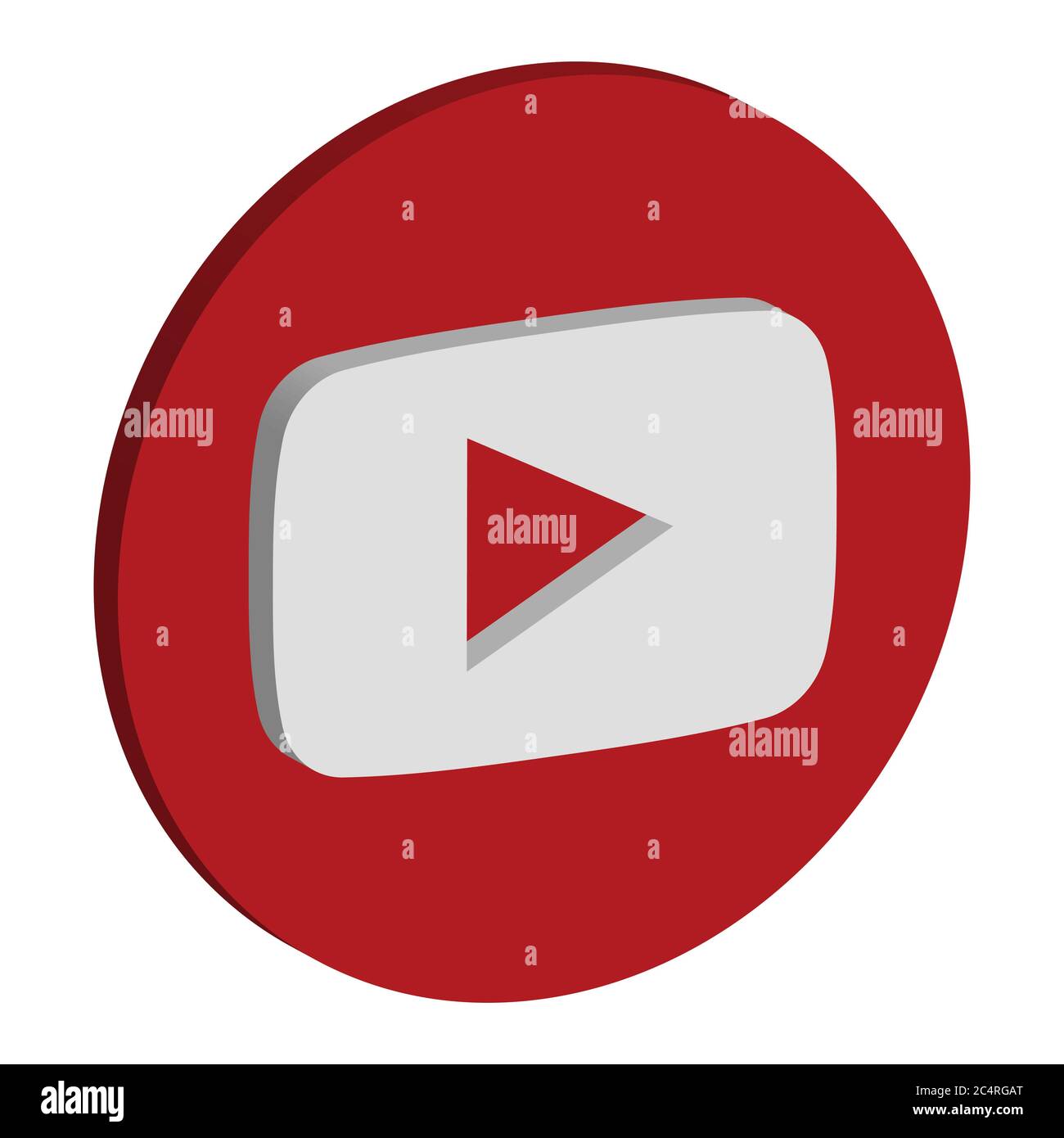 VORONEZH, RUSSIE - 21 NOVEMBRE 2019 : icône ronde isométrique du logo YouTube en rouge Illustration de Vecteur