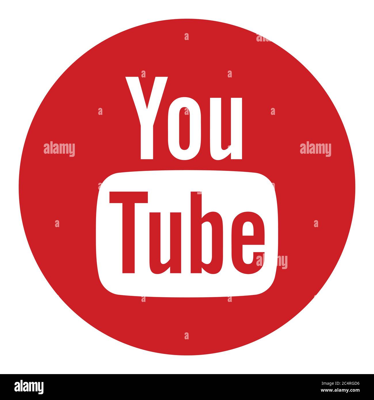 VORONEZH, RUSSIE - 21 NOVEMBRE 2019 : icône ronde du logo YouTube en rouge Illustration de Vecteur