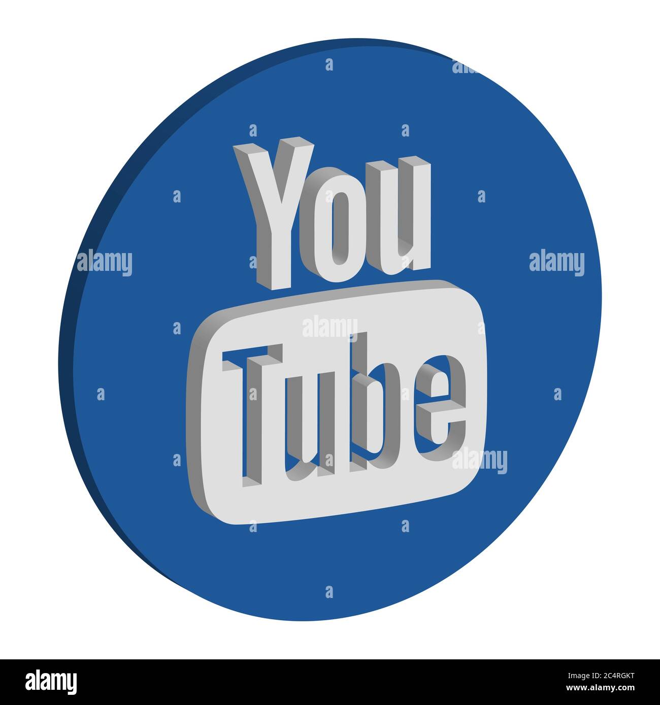 VORONEZH, RUSSIE - 21 NOVEMBRE 2019 : icône ronde isométrique du logo YouTube en bleu Illustration de Vecteur