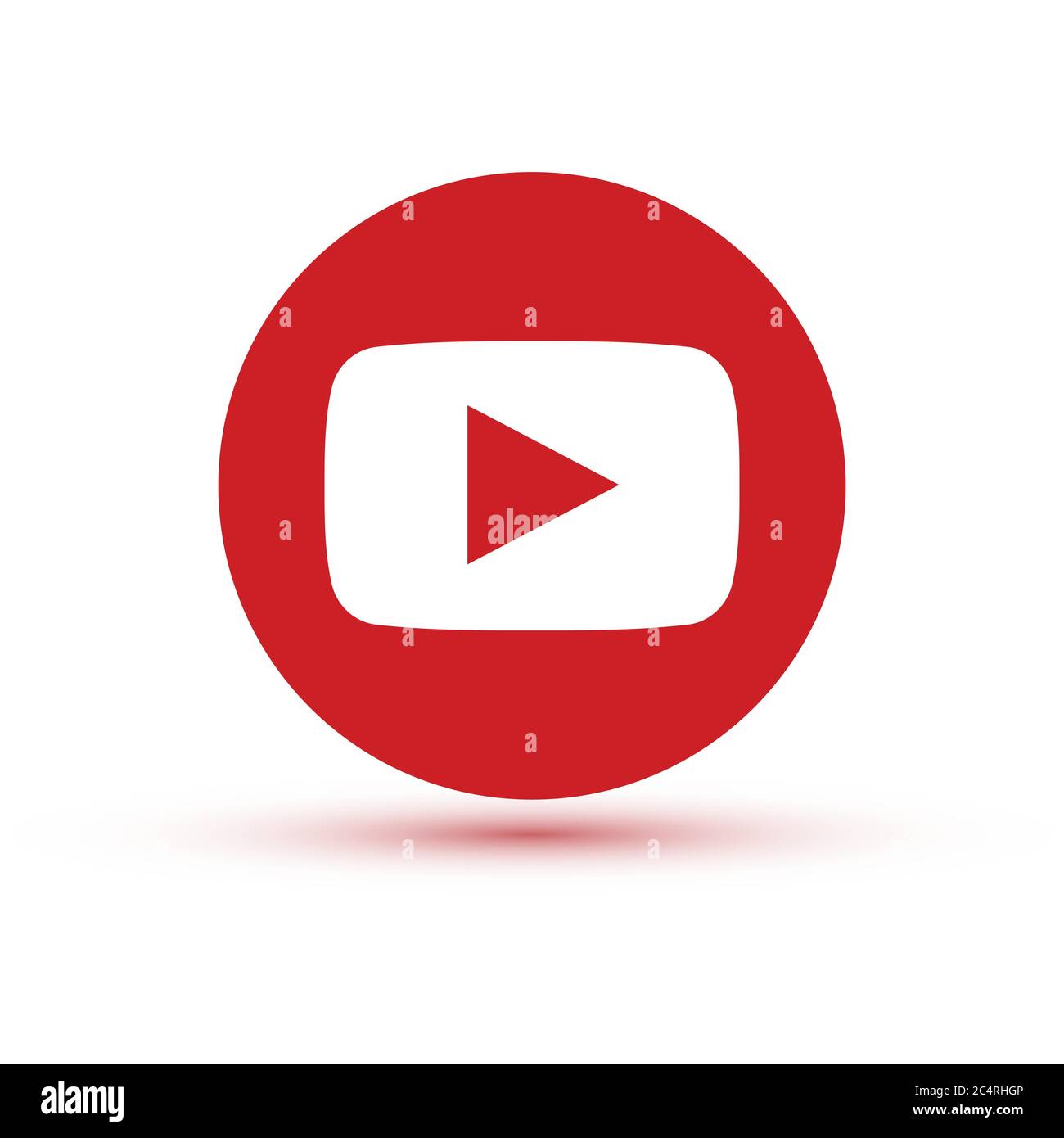VORONEZH, RUSSIE - 31 JANVIER 2020 : icône rouge ronde avec ombre du logo YouTube Illustration de Vecteur