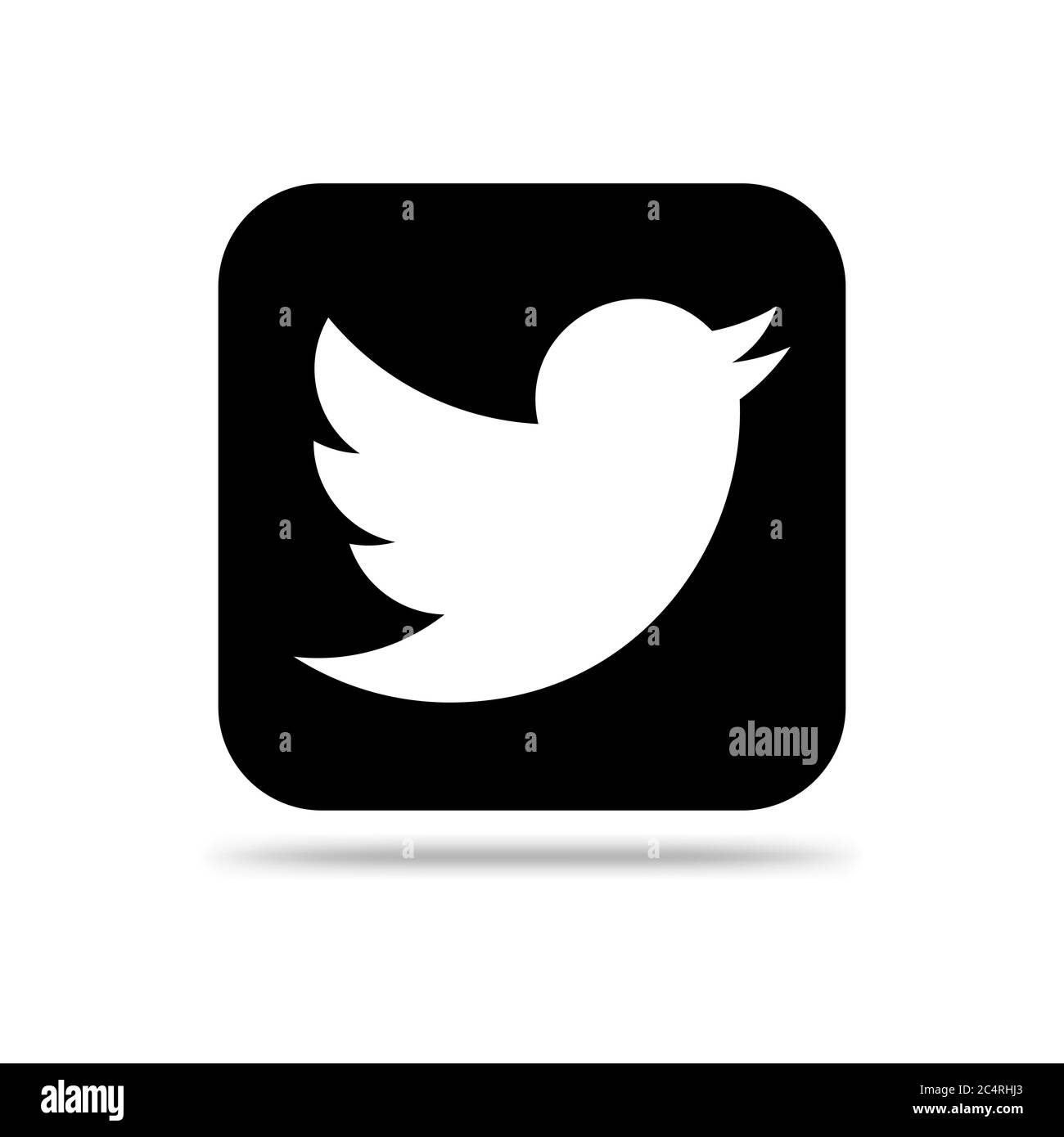 VORONEZH, RUSSIE - 31 JANVIER 2020 : icône carré noir avec ombre du logo Twitter Illustration de Vecteur