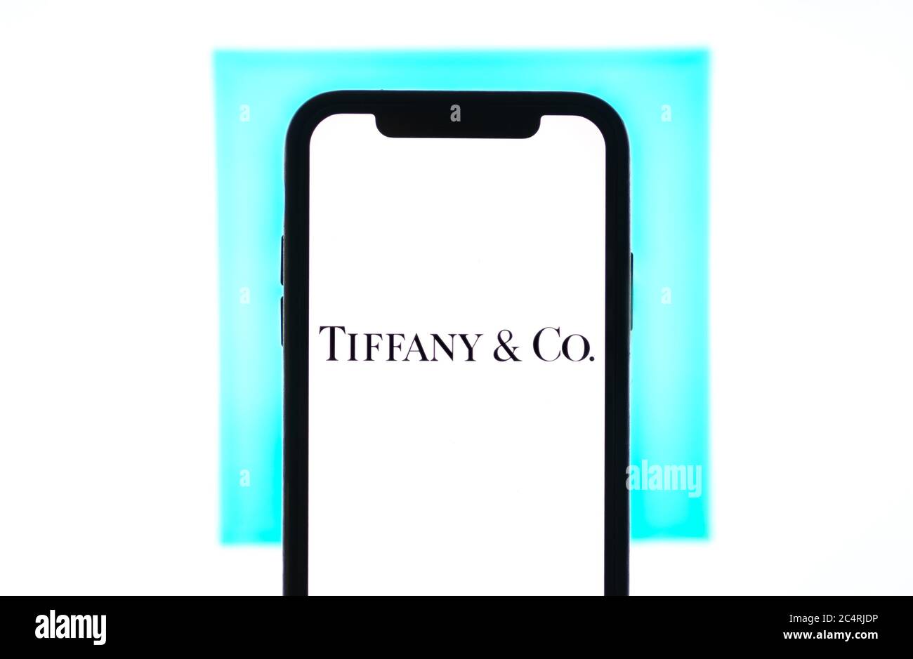 Logo Tyffany et Co sur l'écran du smartphone. Banque D'Images