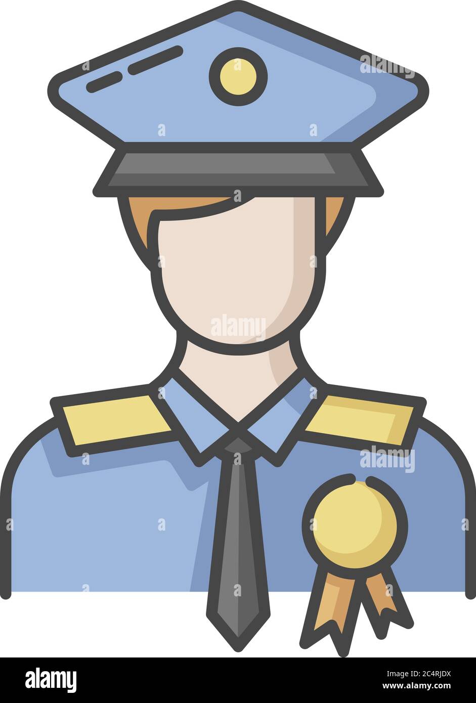 Icône de couleur RVB pour policier Illustration de Vecteur