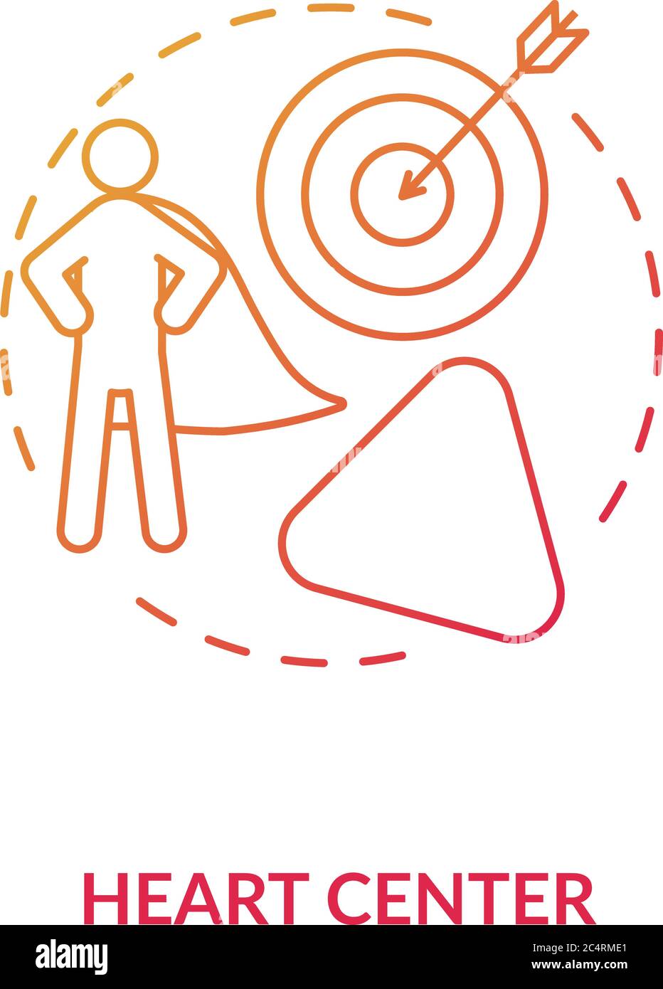 Icône de concept de gradient rouge central du cœur Illustration de Vecteur