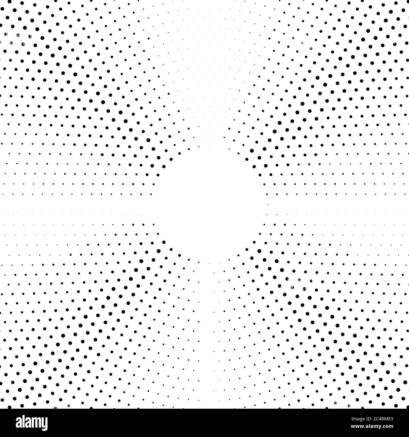 Arrière-plan en pointillés demi-tons distribués de façon circulaire. Motif vectoriel d'effet demi-ton. Points circulaires isolés sur fond blanc. Illustration de Vecteur
