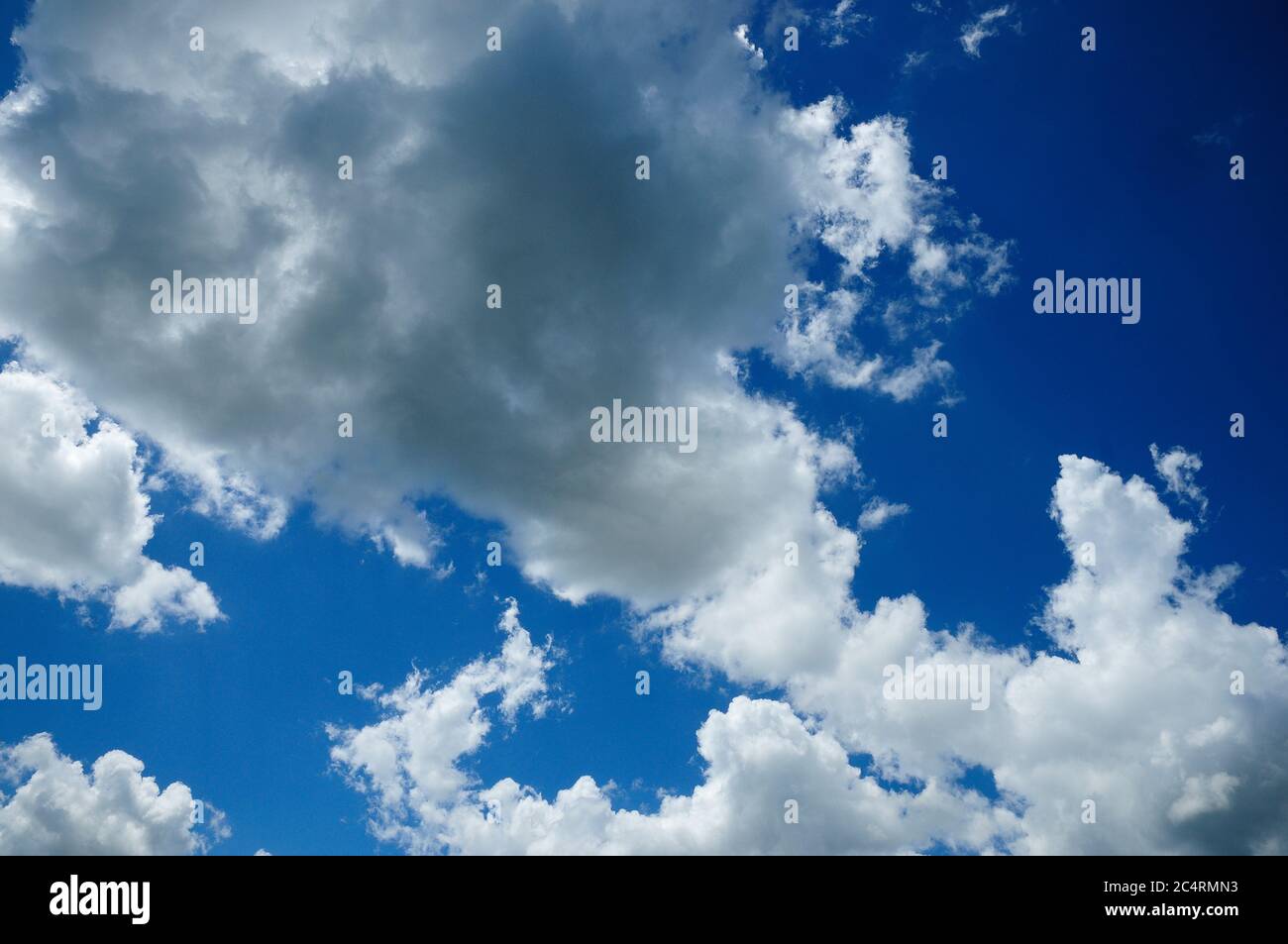 Des nuages cumyous le beau jour d'été. Banque D'Images