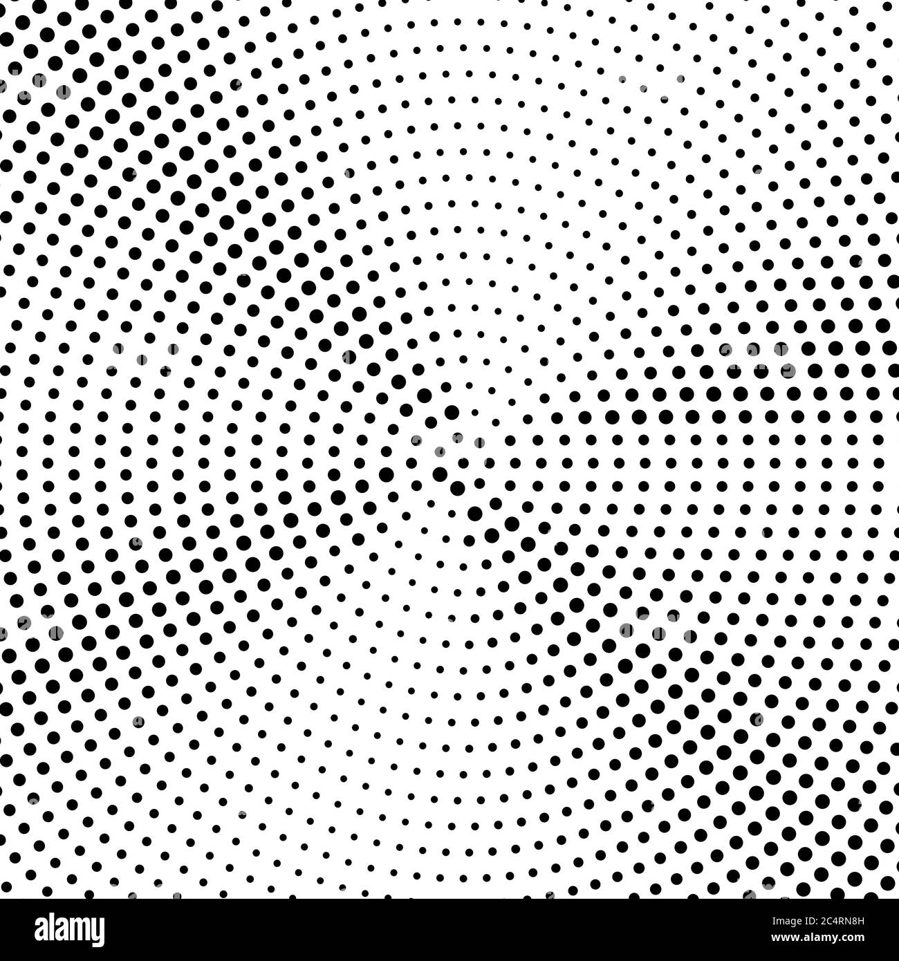 Arrière-plan en pointillés demi-tons distribués de façon circulaire. Motif vectoriel d'effet demi-ton. Points circulaires isolés sur fond blanc. Illustration de Vecteur
