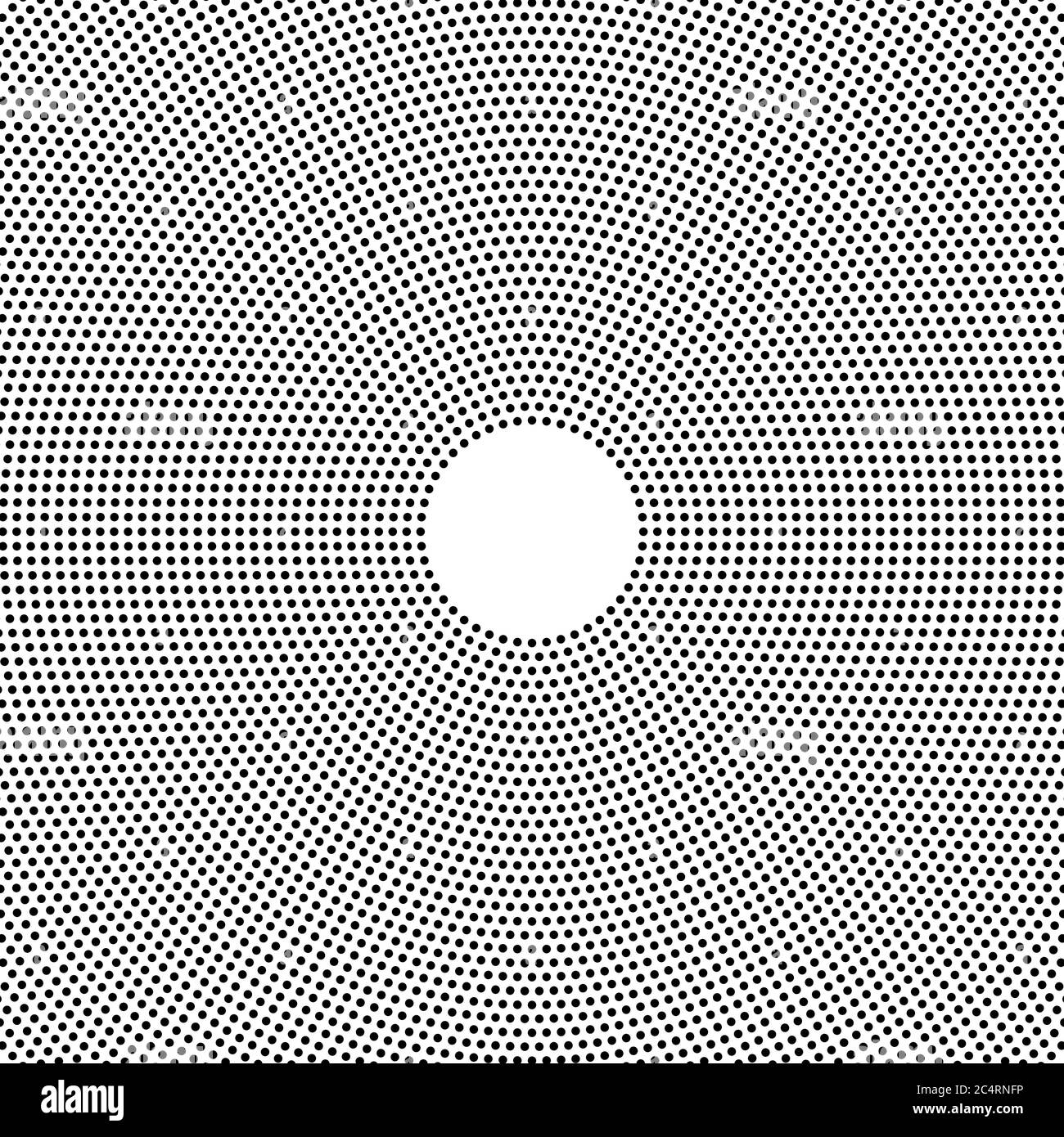 Arrière-plan en pointillés demi-tons uniformément distribués. Motif vectoriel d'effet demi-ton. Points circulaires isolés sur fond blanc. Illustration de Vecteur
