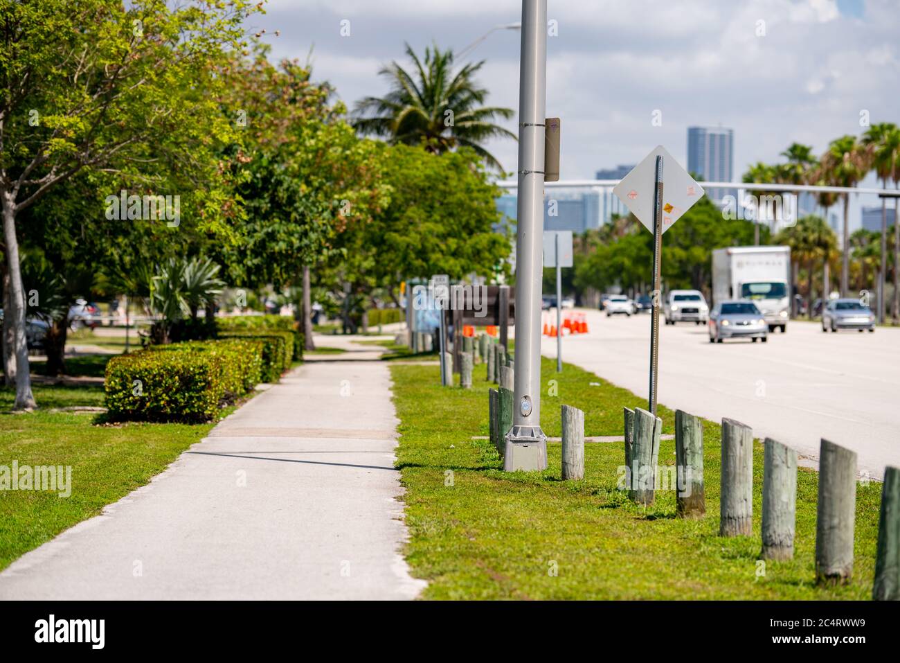 Sentier piétonnier sur Key Biscayne Miami FL Banque D'Images
