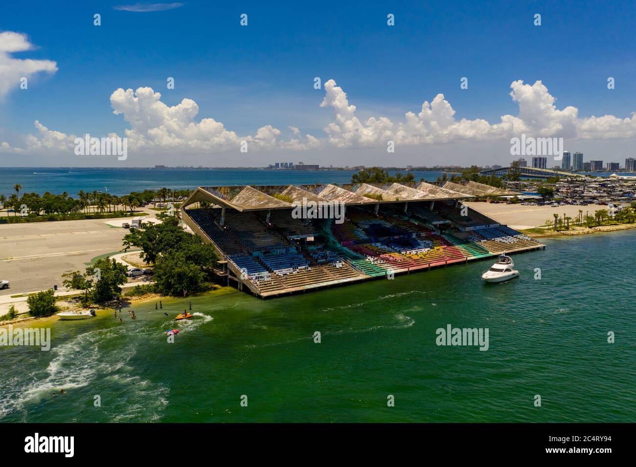 Photo aérienne Miami Marine Stadium Banque D'Images