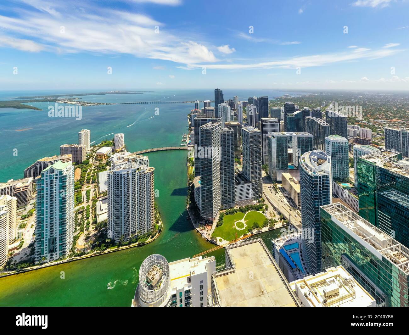Photo aérienne Brickell quartier des affaires de Miami Banque D'Images