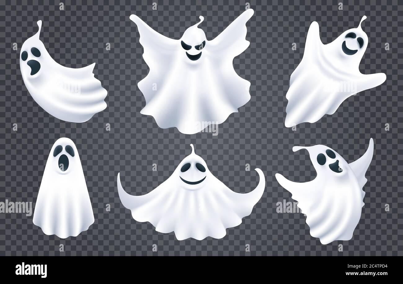 Silhouettes blanches Ghost Spirit Illustration de Vecteur