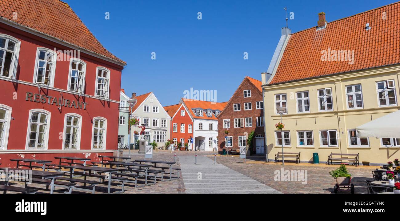 Panorama de la place historique de la ville de Tonder, Danemark Banque D'Images