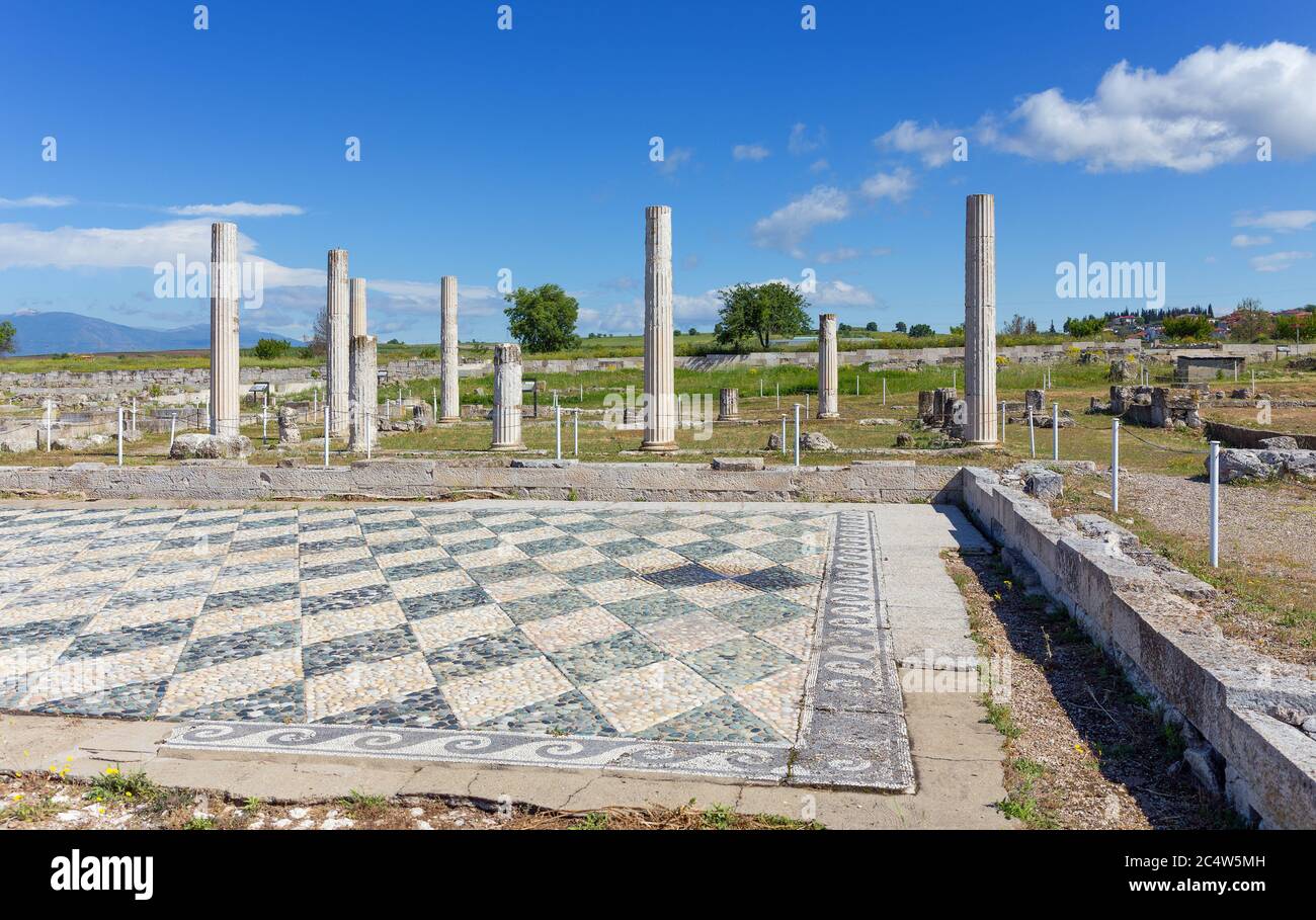 Ruines de la Pella antique, Macédoine, Grèce. Banque D'Images
