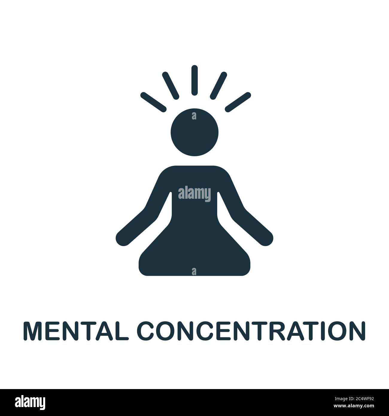 Icône concentration mentale. Un élément simple de la collecte de travail productif. Icône Creative Mental concentration pour la conception de sites Web, les modèles, les infographies Illustration de Vecteur