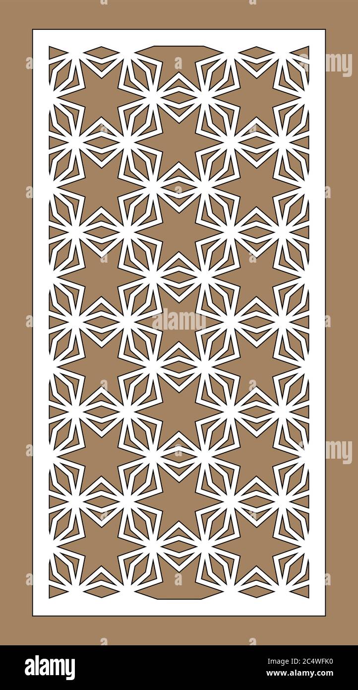 Découpe au laser. Panneau vectoriel décoratif Arabesque. Modèle pour cloison intérieure en style arabe. Conception de découpe au laser Illustration de Vecteur Découpe au laser. Panneau vectoriel décoratif Arabesque. Modèle pour cloison intérieure en style arabe. Conception de découpe au laser Illustration de Vecteur