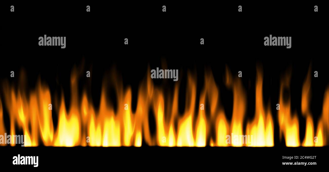 Fire isolé sur fond noir Banque D'Images