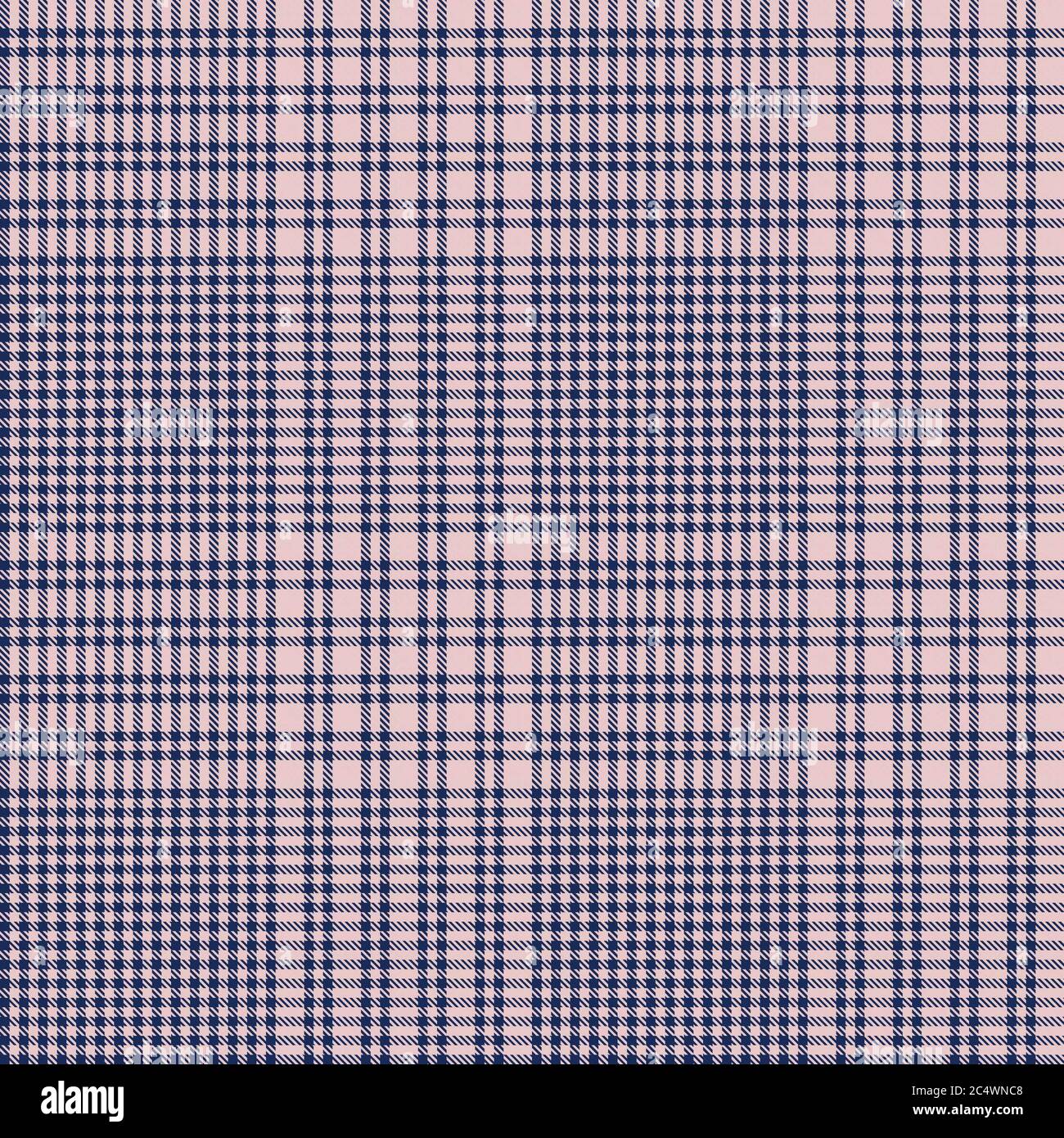 Motif texturé sans couture Glen Plaid bleu marine pour les textiles et les motifs tendance Banque D'Images