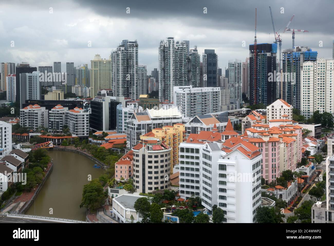 De grands bâtiments dans la région de Clarke Quay, dans la vallée de la rivière, à Singapour, en Asie Banque D'Images