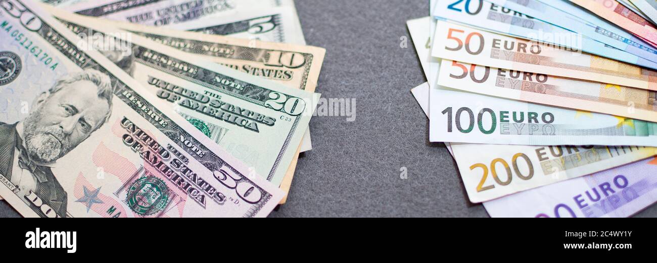 fonds de billets de différents pays et valeurs différentes Banque D'Images