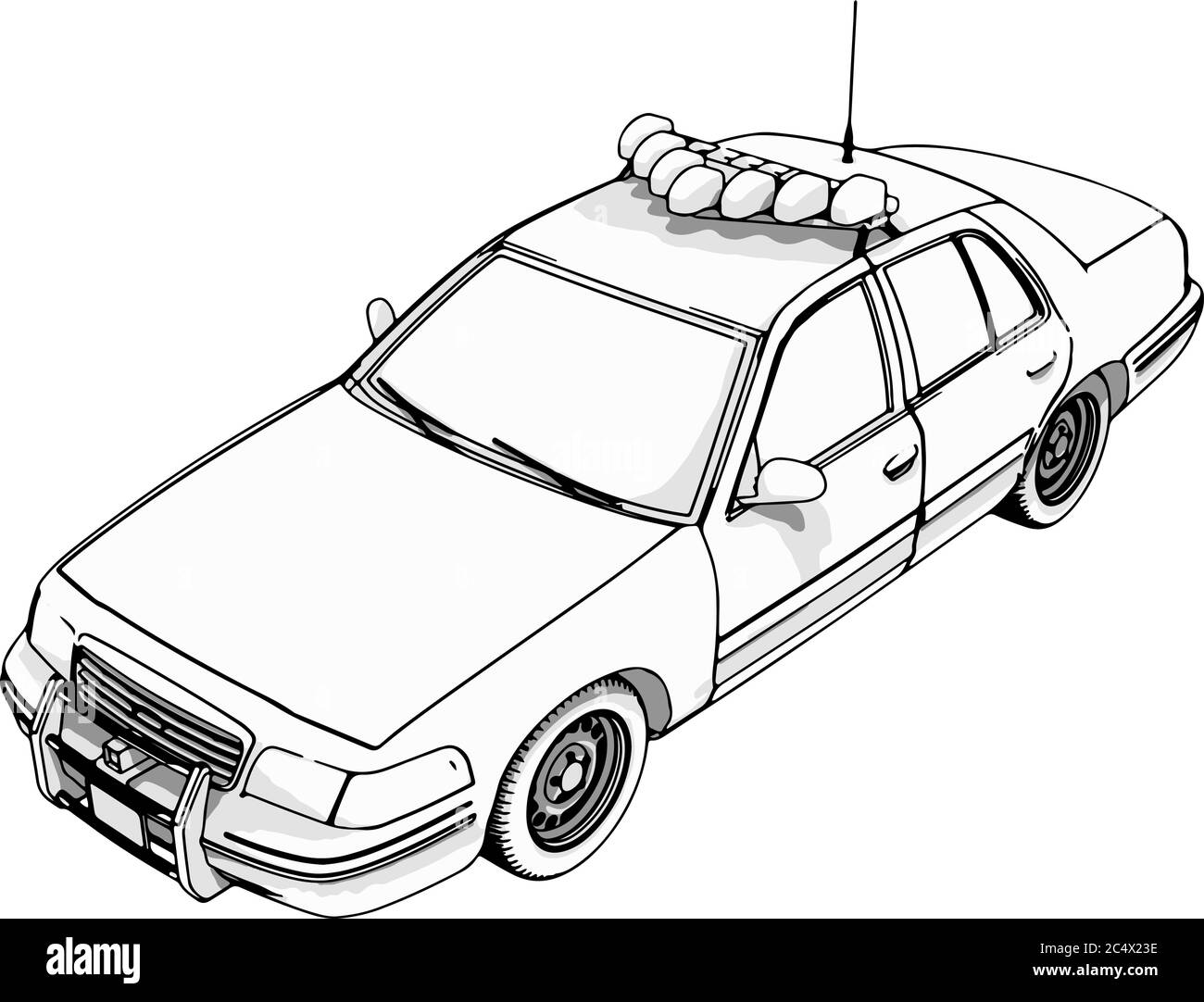 vecteur de croquis de voiture de police Illustration de Vecteur