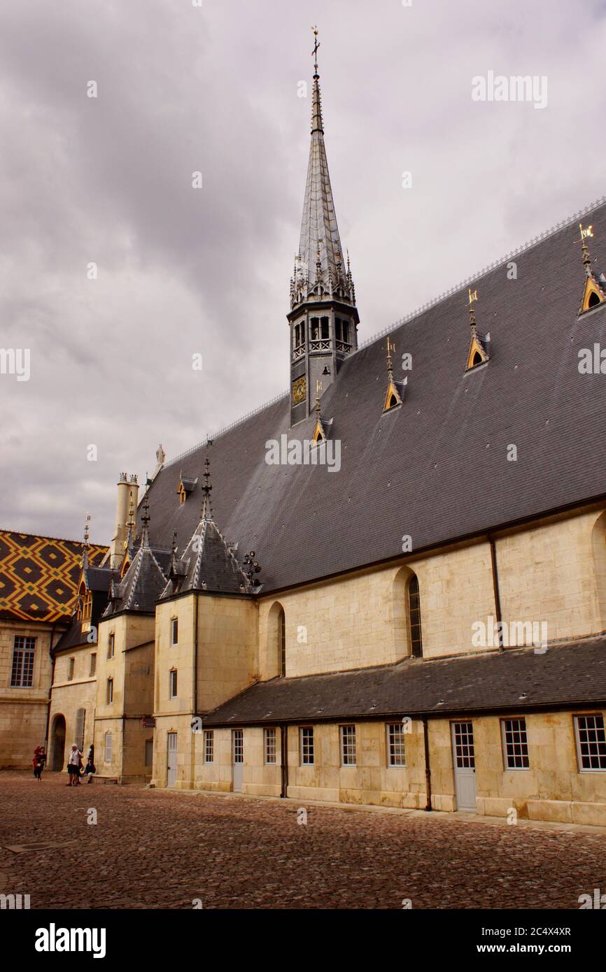 Beaune Dept, Côte-d'Or Bourgogne France, vente importante de vins, importante culture du vin, Commerce du vin, Architecture, Gastronomie, Hospice de Beaune. Banque D'Images