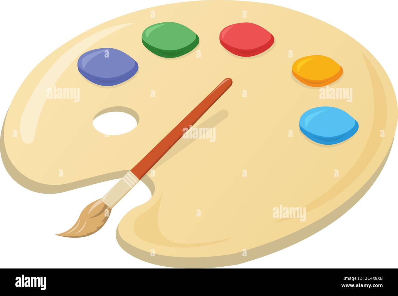 Icône de la palette d'art scolaire isolée sur une illustration vectorielle blanche. Bienvenue à l'école de retour à l'école pour l'étude dans le collège et l'institut. Illustration de Vecteur