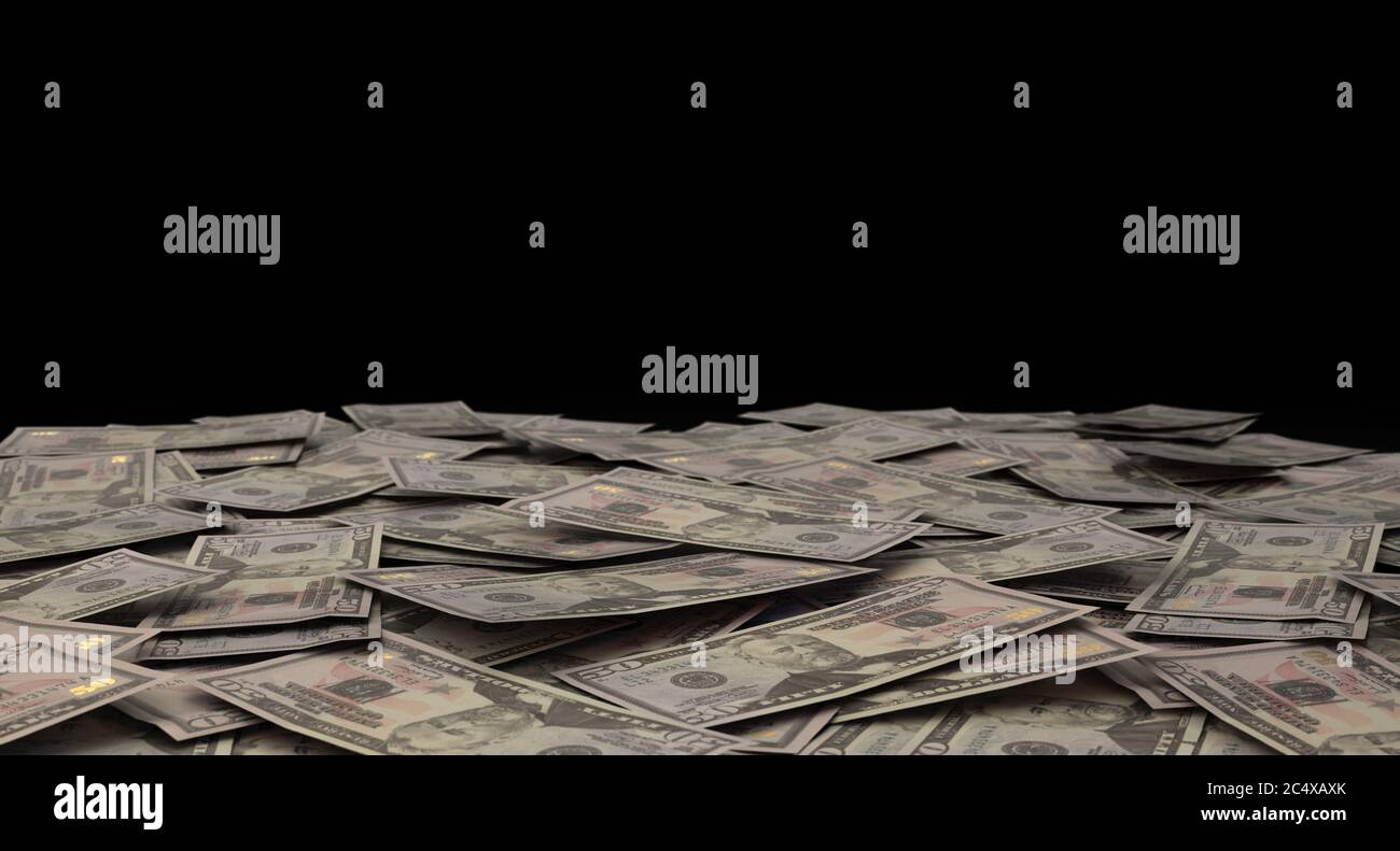 Pile de billets en dollars Banque de photographies et d’images à haute ...