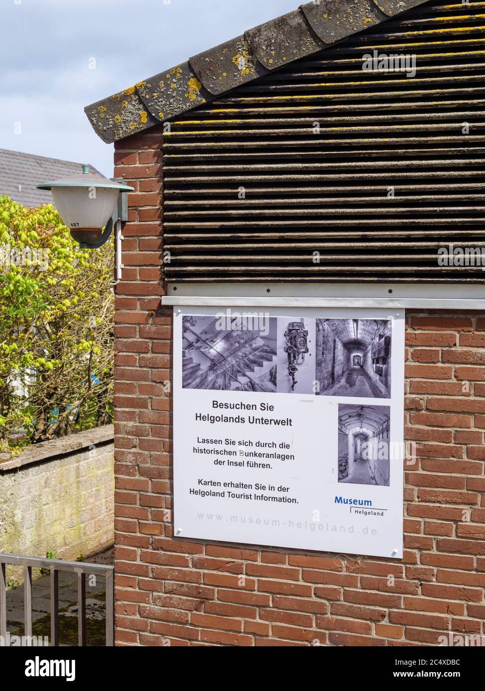 Entrée du musée du bunker, Oberland, île Helgoland, quartier Pinneberg, Schleswig-Holstein, Allemagne, Europe Banque D'Images