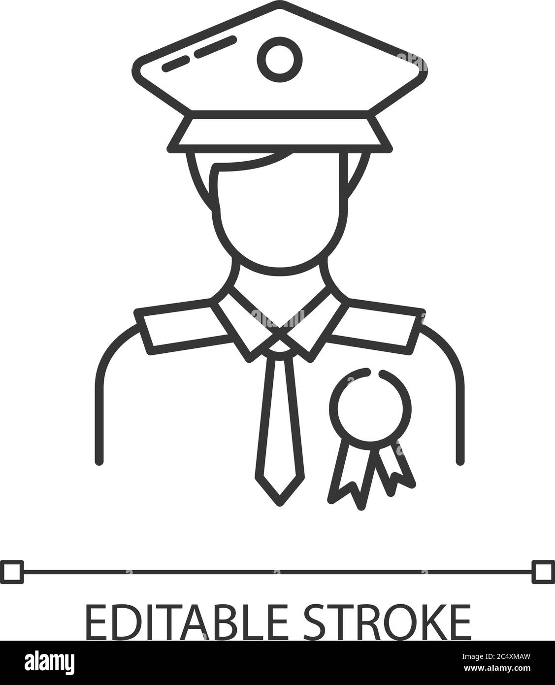 Icône linéaire d'agent de police Illustration de Vecteur