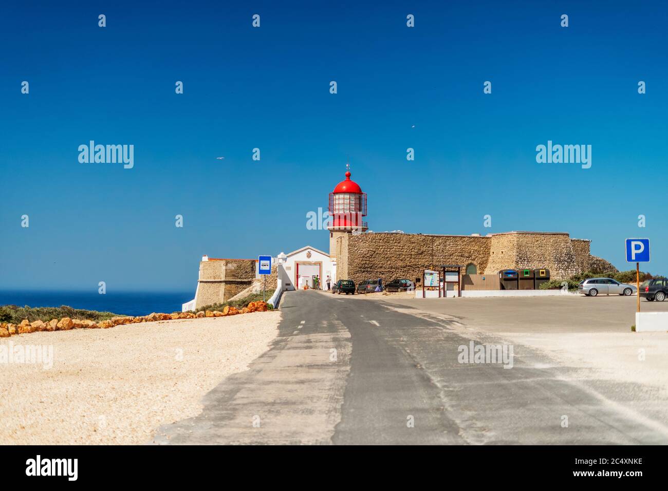 Phare historique de Cabo de Sao Vicente, Algarve, Portugal Banque D'Images