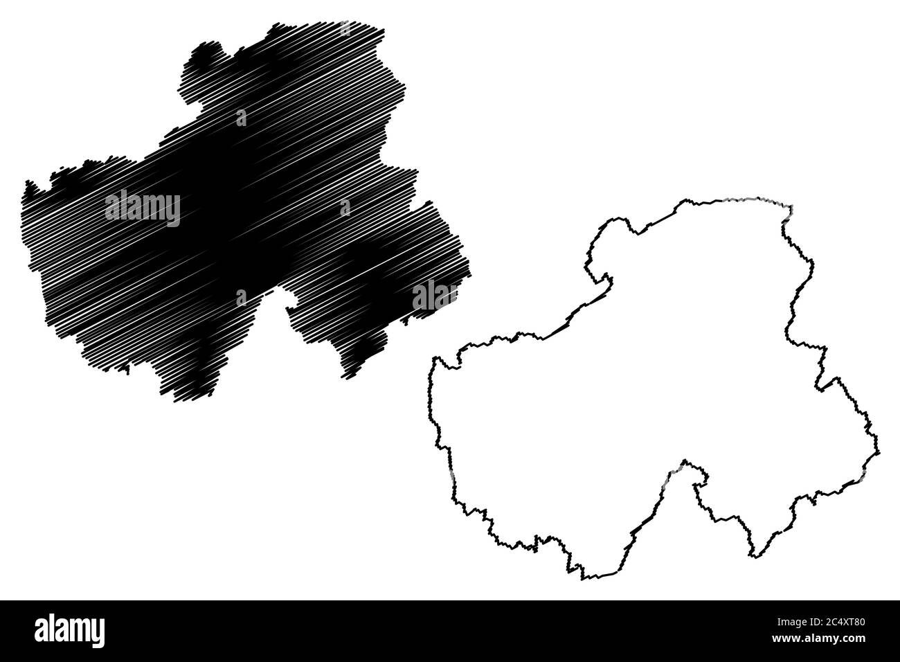 Département de haute-Savoie (France, République française, région Auvergne-Rhône-Alpes, ARA) carte illustration vectorielle, croquis à tracer carte haute-Savoie Illustration de Vecteur