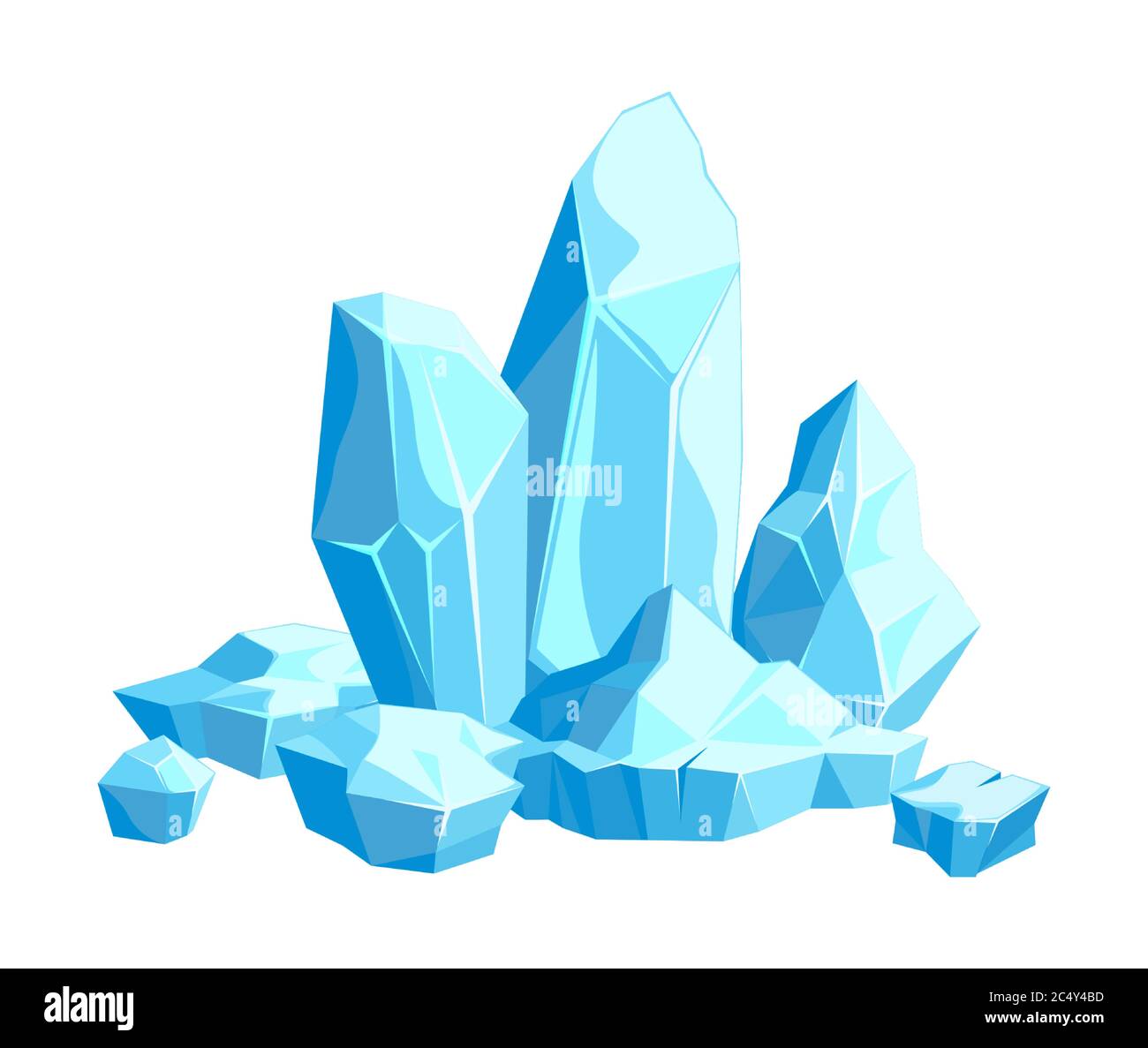 Pièces et cristaux de glace, icebergs pour le design et la décoration Illustration de Vecteur