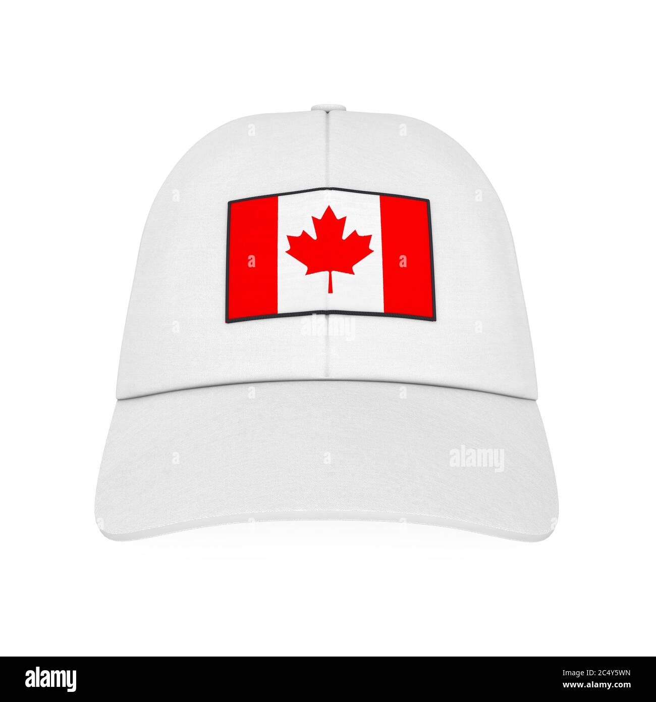 Casquette de baseball blanche avec drapeau du Canada sur fond blanc. Rendu  3d Photo Stock - Alamy
