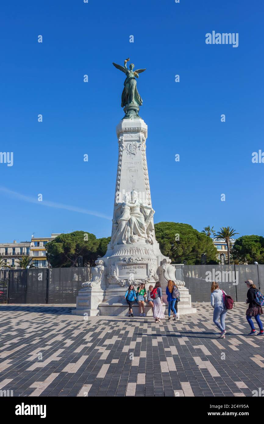 Monument du Centenaire de 1893 dans la ville de Nice, France Banque D'Images