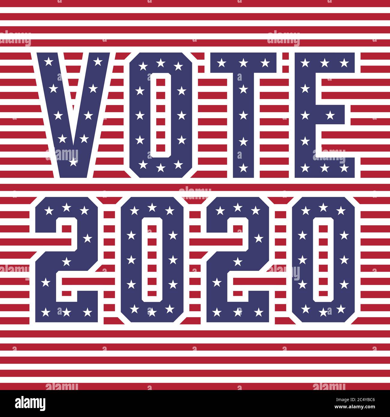États-Unis d'Amérique (États-Unis) élections VOTER 2020 avec l'illustration du vecteur du concept Stars and Stripes Illustration de Vecteur