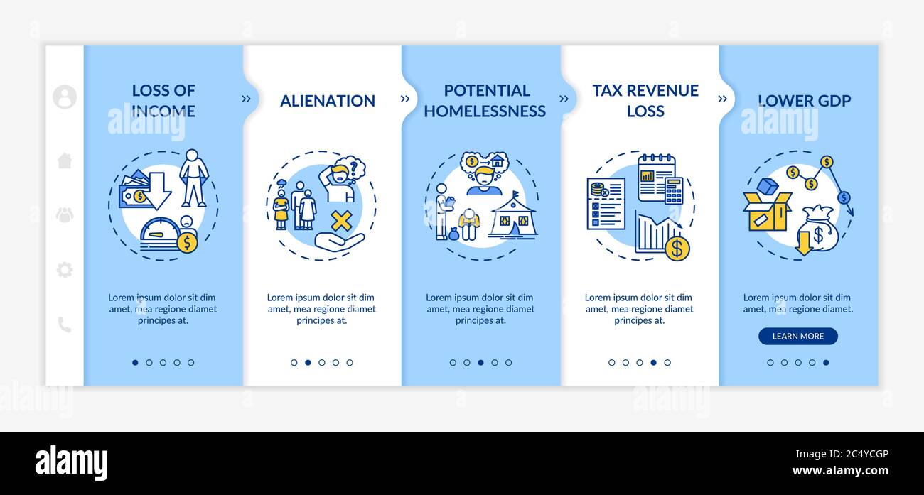 Modèle de vecteur d'intégration des conséquences du chômage Illustration de Vecteur