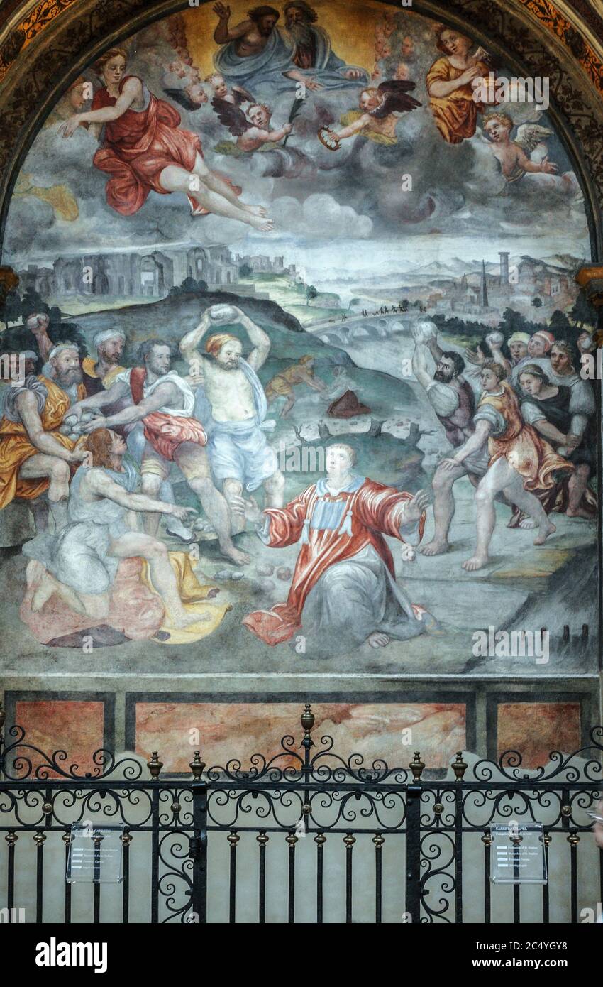 Italie Lombardie Milan - Eglise de San Maurizio al Monastero maggiore - Chapelle Saint-Étienne - martyre de Saint-Étienne Banque D'Images