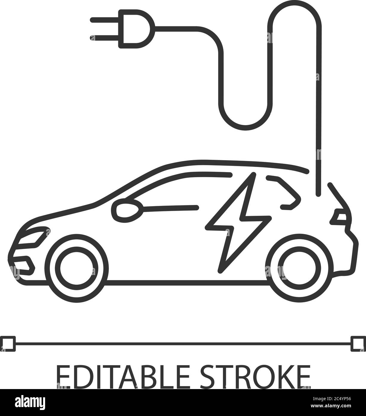 Icône linéaire véhicule électrique Illustration de Vecteur