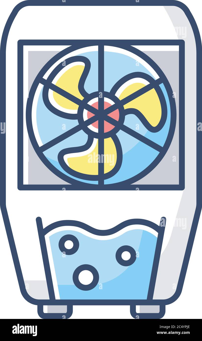 Icône de couleur RVB du refroidisseur d'évaporation Illustration de Vecteur