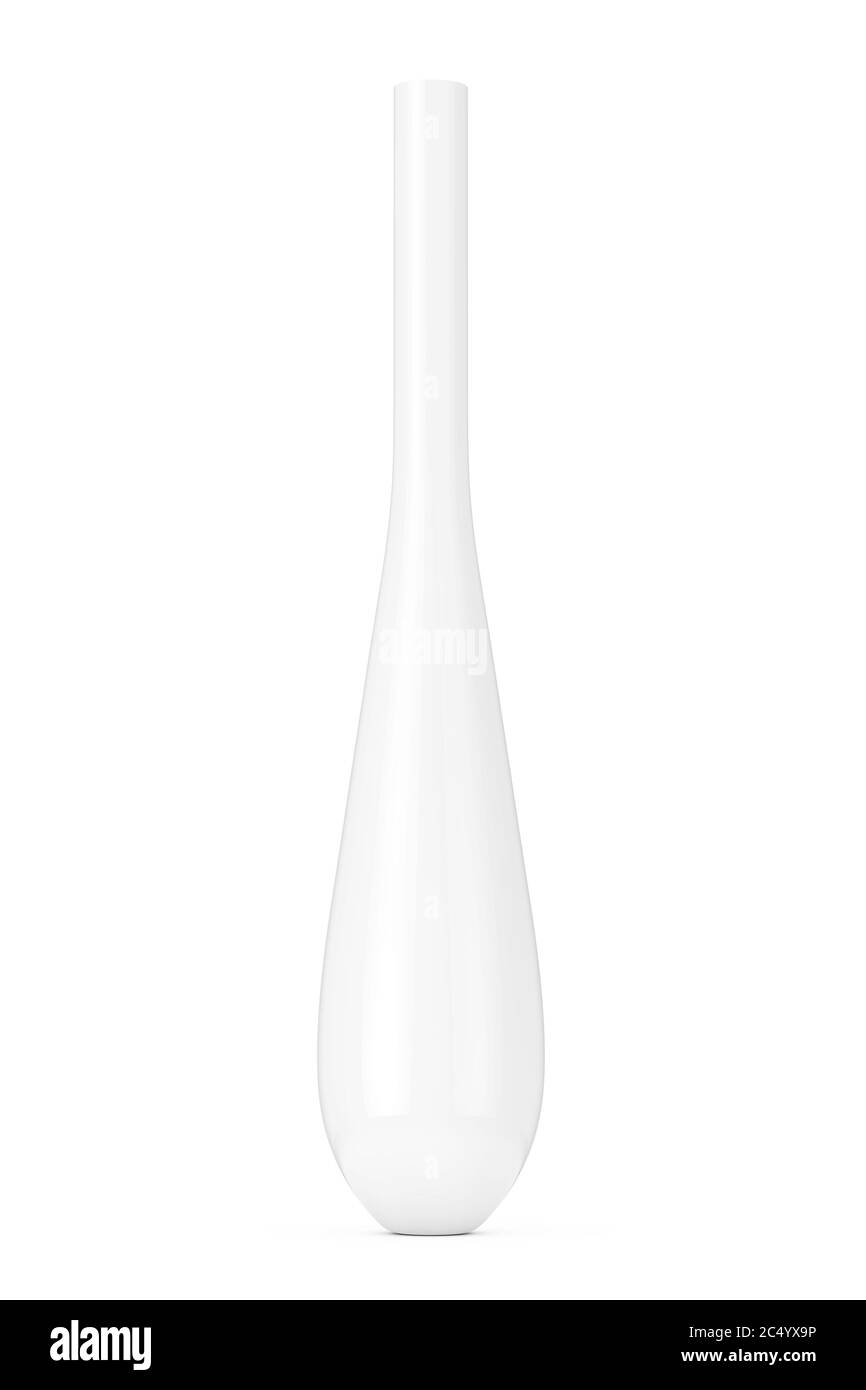 Blanc élégant grand vase pour vos fleurs sur fond blanc. Rendu 3d. Banque D'Images